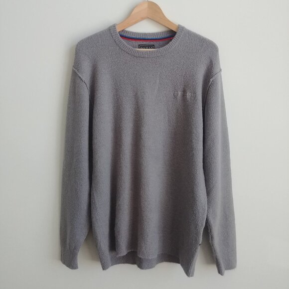 Guess Mens Medium light grey sweater wool mohair blend - Picture 1 of 13
